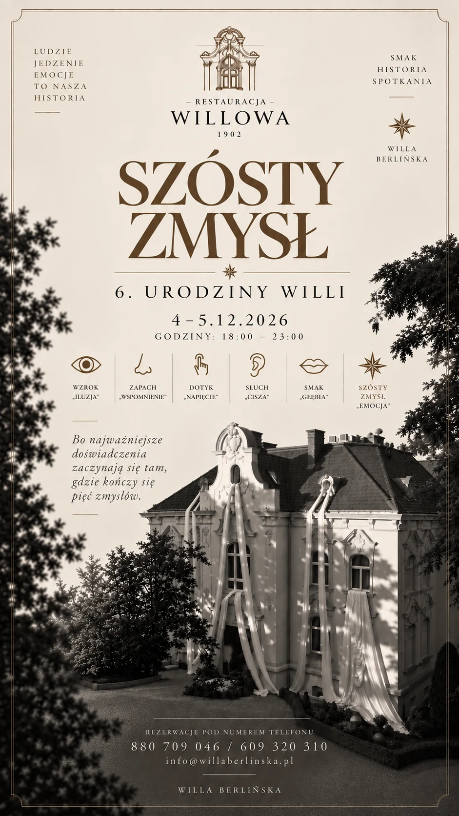 Szósty Zmysł - 6. Urodziny Willi, 4-5.12.2026, godz. 18:00-23:00